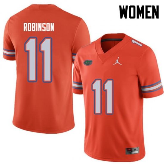 Women's Florida Gators #11 Demarcus Robinson NCAA Jordan Brand Orange Authentic Stitched College Football Jersey ARF5862KT